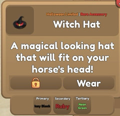 Video Game Witch Hat Halloween Limited In-Game Item Accessory – Rare