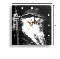 3dRose DPP_78778_1 Odin Odin, God, Norse 10×10 Wall Clock, Multicolor