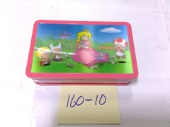 Super Mario Bros Nintendo Peach Toad Metal Tin Box Coin Bank Pink Glossy Used