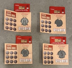 Think Geek Super Mario Bros Coins, Lot of 4, Peach Hammer Bro Toad Mario