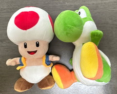 Super Mario Bros. Toad & Yoshi Plush Doll Lot 2 Stuffed Plush Toys