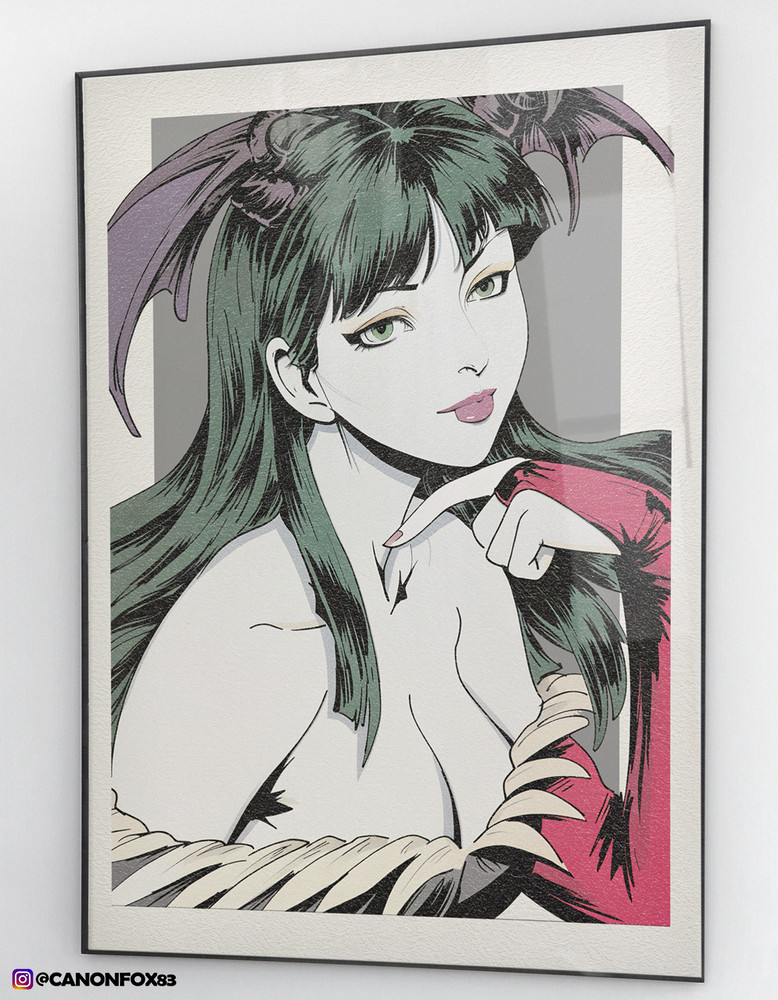 20×28″ Morrigan Aensland Darkstalkers Nagel inspired Pop art print Poster