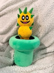 Nintendo Super Mario Bros. Pokey the Cactus Plush 9.5” in Green Pipe SEE WEAR