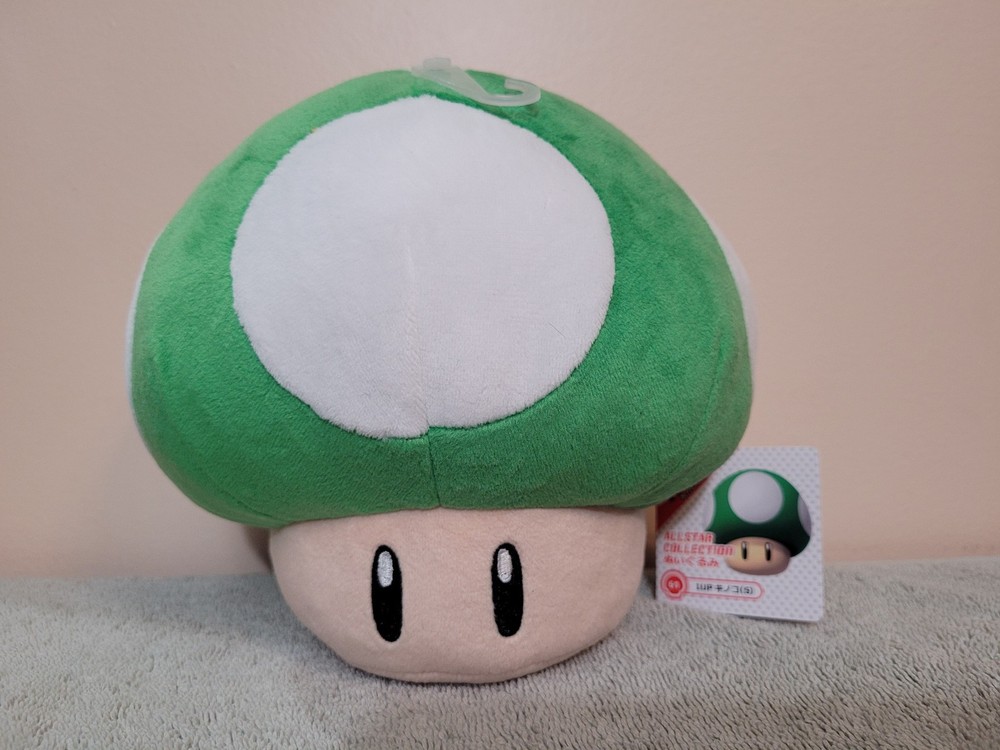 Nintendo 6″ Green 1Up Mushroom Plush Sanei-Boeki Little Buddy Mario Power-Up