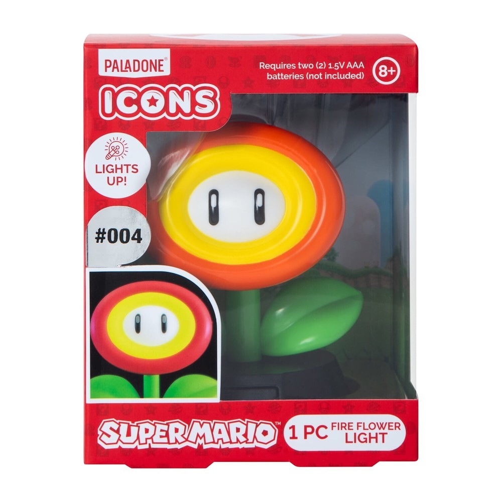Super Mario Paladone Icons Fire Flower Light – New In Box – #004