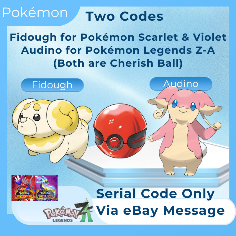 🇯🇵Pokémon Birthday Fidough Audino in Cherish Ball Serial Code Legend SV