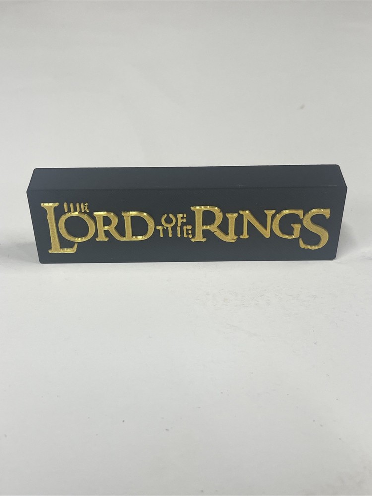 LORD OF THE RINGS 3D printed Logo Thick Free Standing Shelf Display