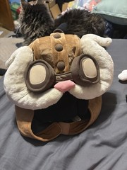 RARE 2014 Riot Games League Of Legends CORKI Plush Hat Retired Cosplay Brown EUC